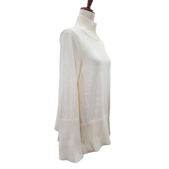 Free Assembly Womens Cotton Ribbed Turtleneck Oversize Ivory Sweater‎ Size M - Picture 13 of 13
